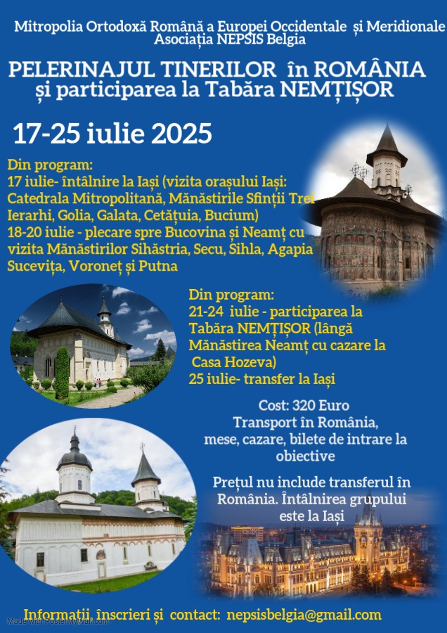 Pelerinajul Tinerilor în România + Tabăra NEMȚIȘOR (17–25 iulie&nbsp;2025)