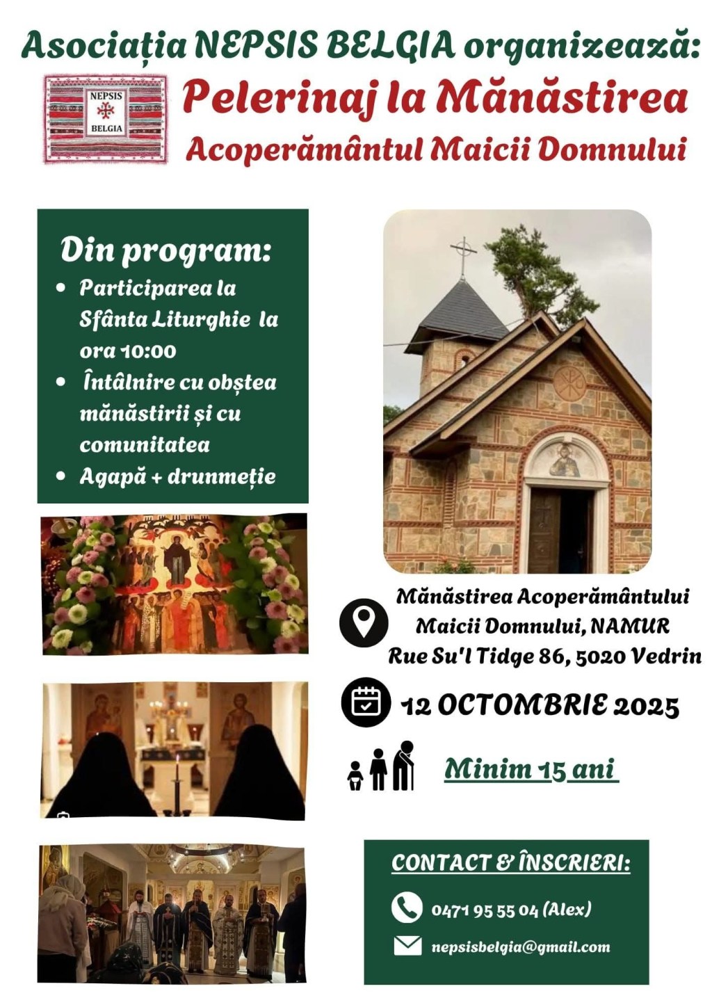 Pelerinaj la Manastirea Acoperământul Maicii Domnului –&nbsp;Namur